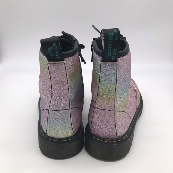 Dr Martens Airwair Girl 1460 Multi Rainbow Silver Glitter Boots Size 4 - Picture 8 of 10